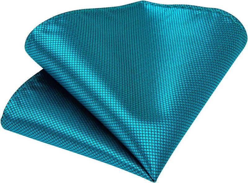 DiBanGu Mens Solid Color Tie and Pocket Square Set Woven Silk Plain Necktie & Handkerchief for Men Wedding Party Formal - Image 4